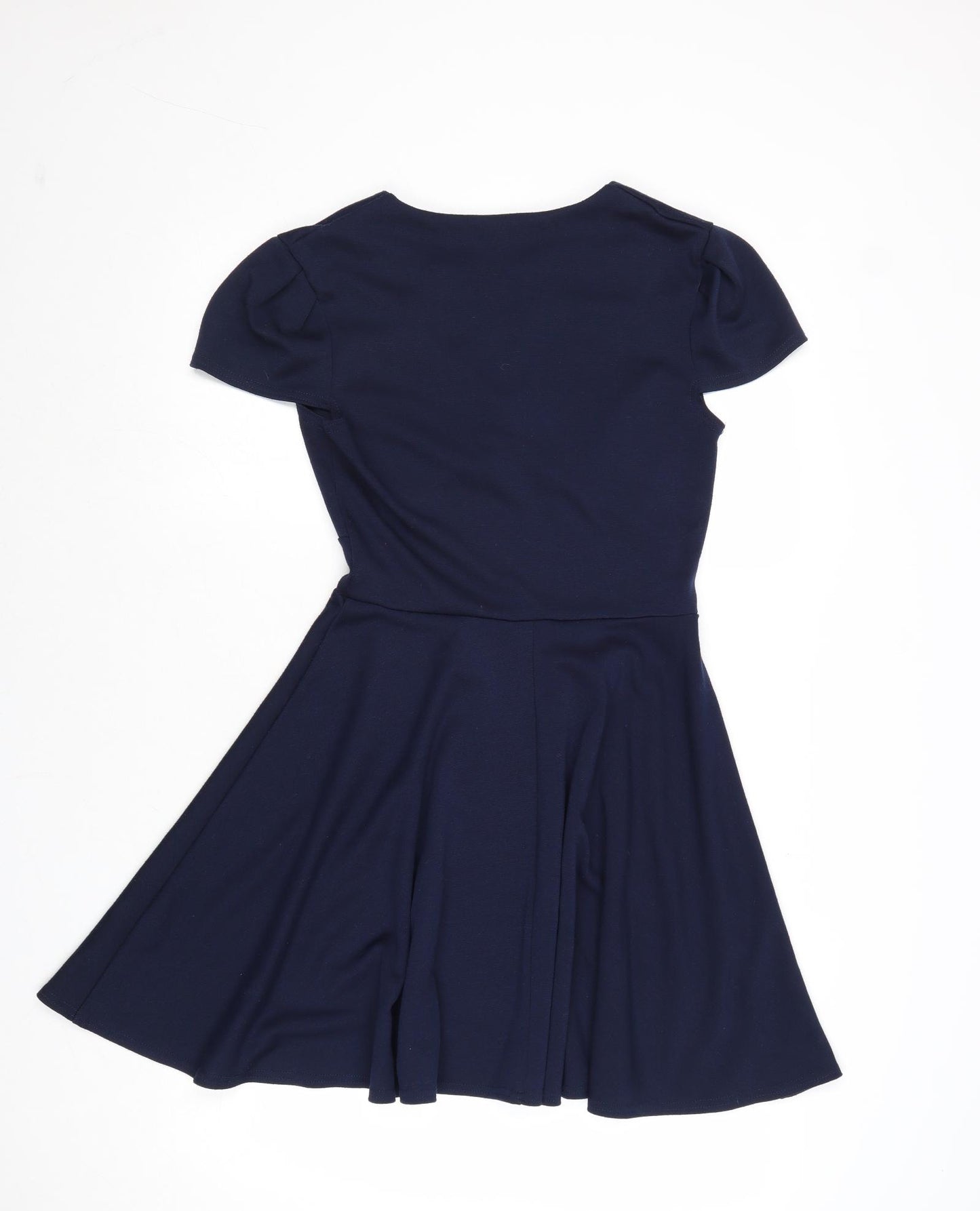 Club L Womens Blue Polyester Fit & Flare Size 12 V-Neck Pullover
