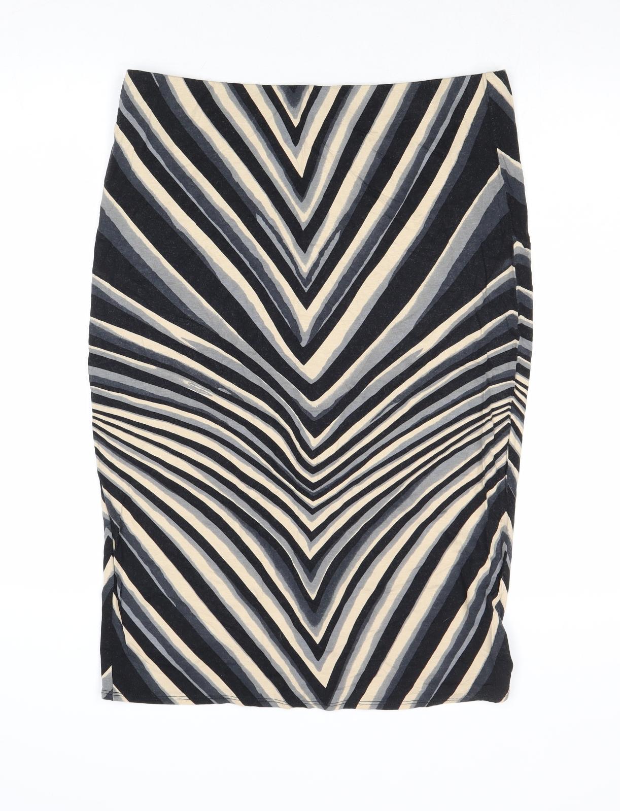 Dorothy Perkins Womens Multicoloured Geometric Viscose Straight & Pencil Skirt Size 16