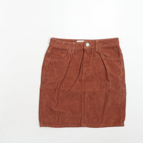 BDG Womens Brown Cotton A-Line Skirt Size XS Zip