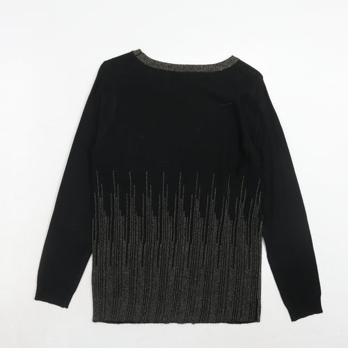 Intuition Womens Black Round Neck Acrylic Pullover Jumper Size 12