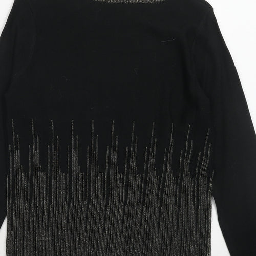 Intuition Womens Black Round Neck Acrylic Pullover Jumper Size 12