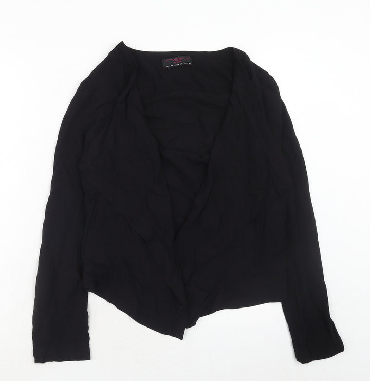 New Look Womens Black Viscose Basic Blouse Size 14 V-Neck