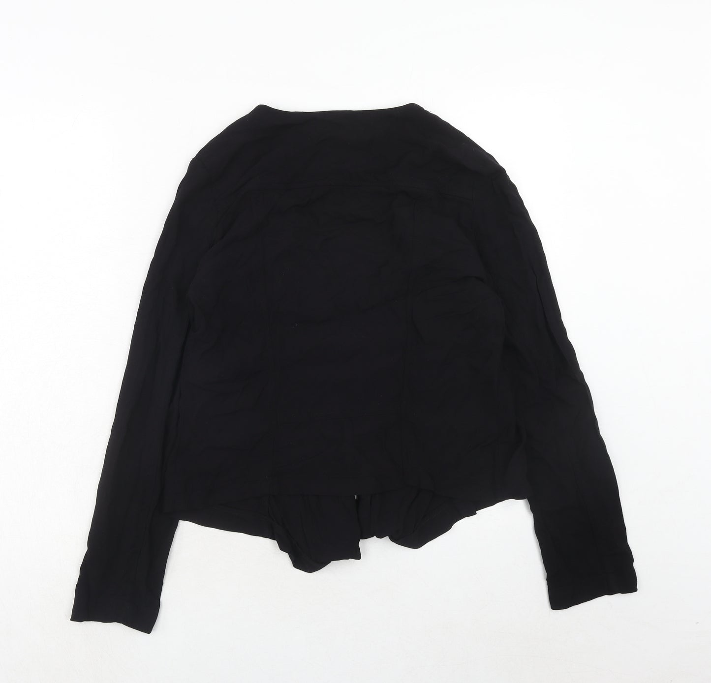 New Look Womens Black Viscose Basic Blouse Size 14 V-Neck