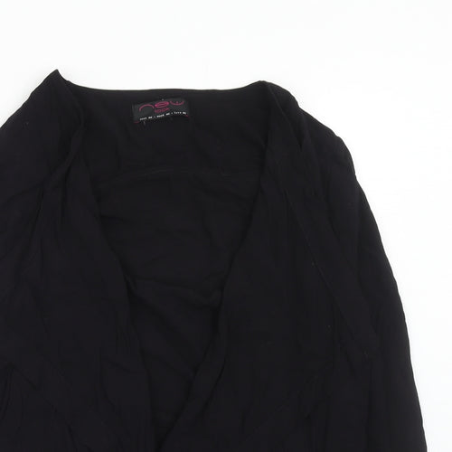 New Look Womens Black Viscose Basic Blouse Size 14 V-Neck