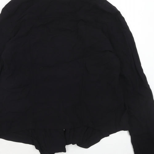 New Look Womens Black Viscose Basic Blouse Size 14 V-Neck