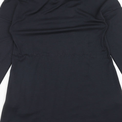 Viza Viz Womens Blue Colourblock Polyester Jumper Dress Size 8 Roll Neck Pullover - Size 8-10