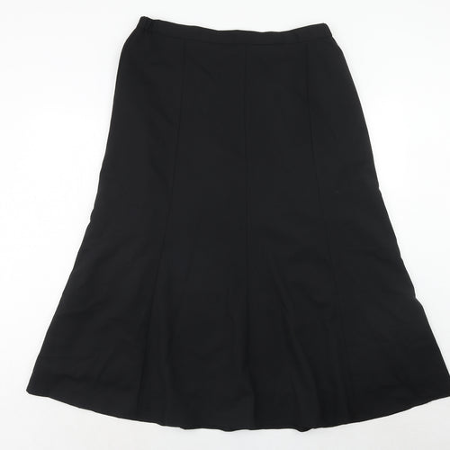 Country Collection Womens Black Polyester Swing Skirt Size 18 Zip