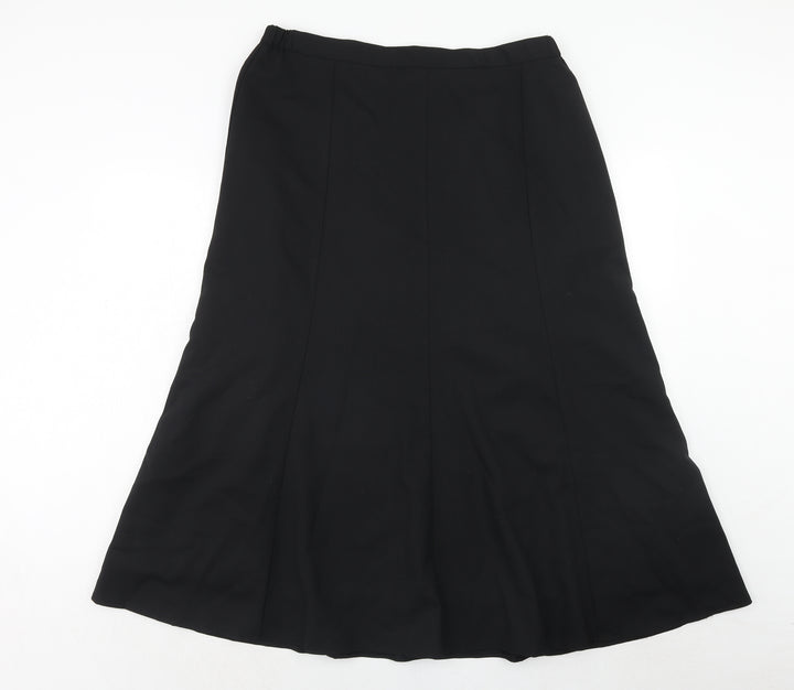 Country Collection Womens Black Polyester Swing Skirt Size 18 Zip