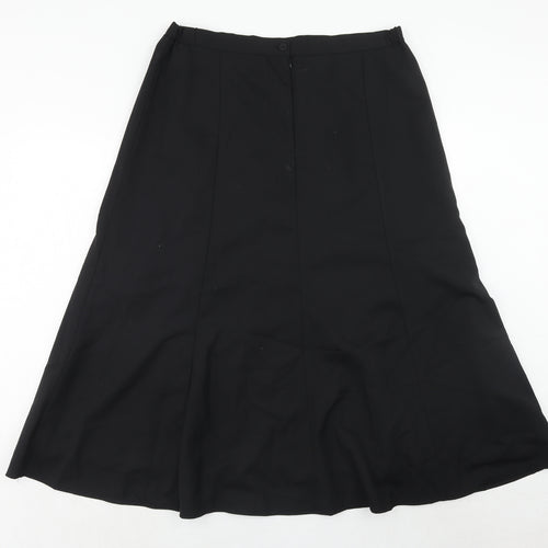Country Collection Womens Black Polyester Swing Skirt Size 18 Zip