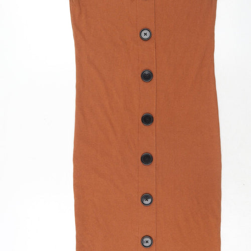 FOREVER 21 Womens Brown Polyester Tank Dress Size XL V-Neck Pullover