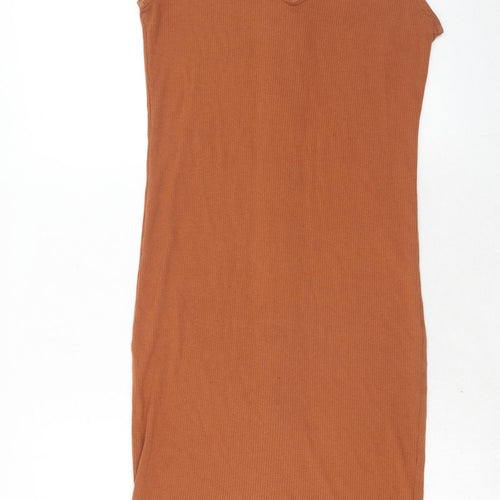FOREVER 21 Womens Brown Polyester Tank Dress Size XL V-Neck Pullover