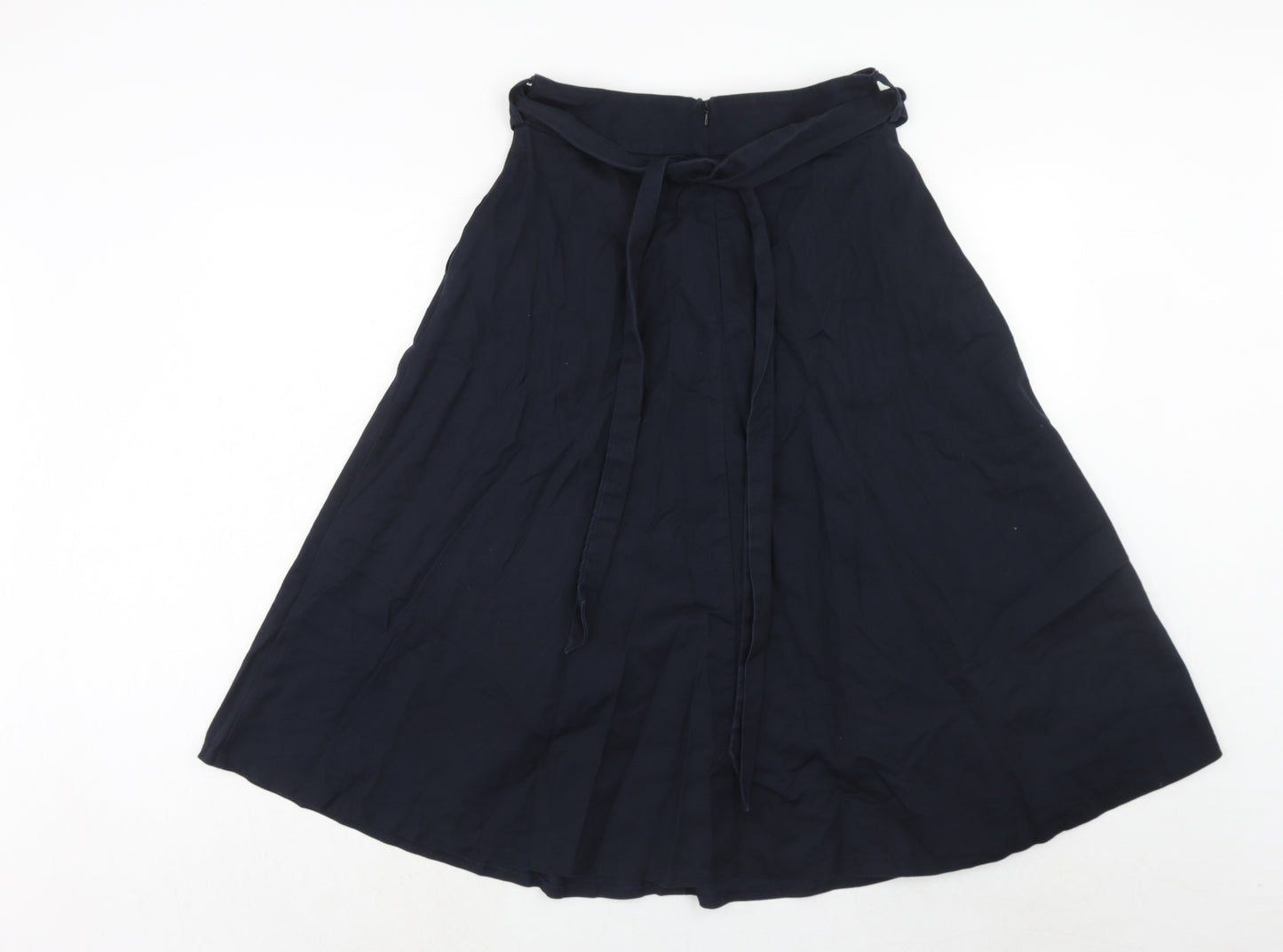 Marks and Spencer Womens Blue Cotton Swing Skirt Size 10 Zip