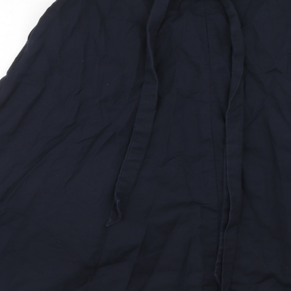 Marks and Spencer Womens Blue Cotton Swing Skirt Size 10 Zip