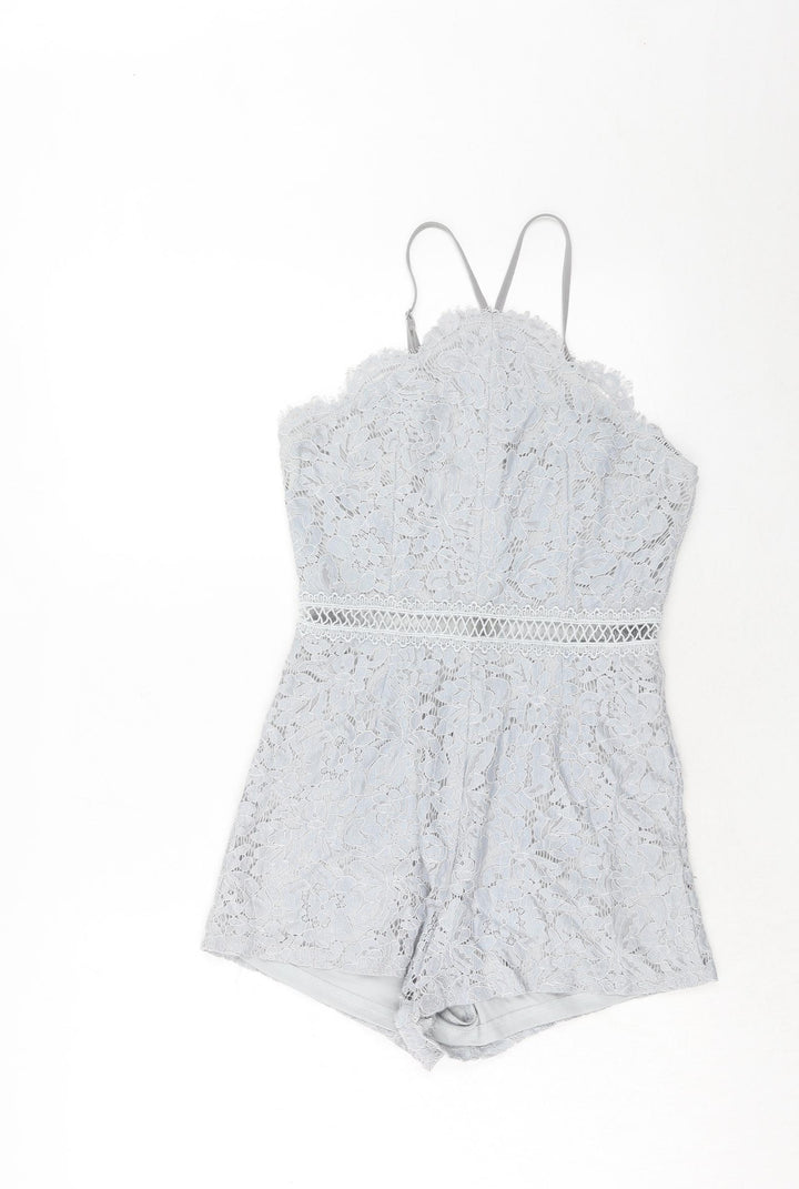 By The Way Womens Blue Polyester Playsuit One-Piece Size S Zip