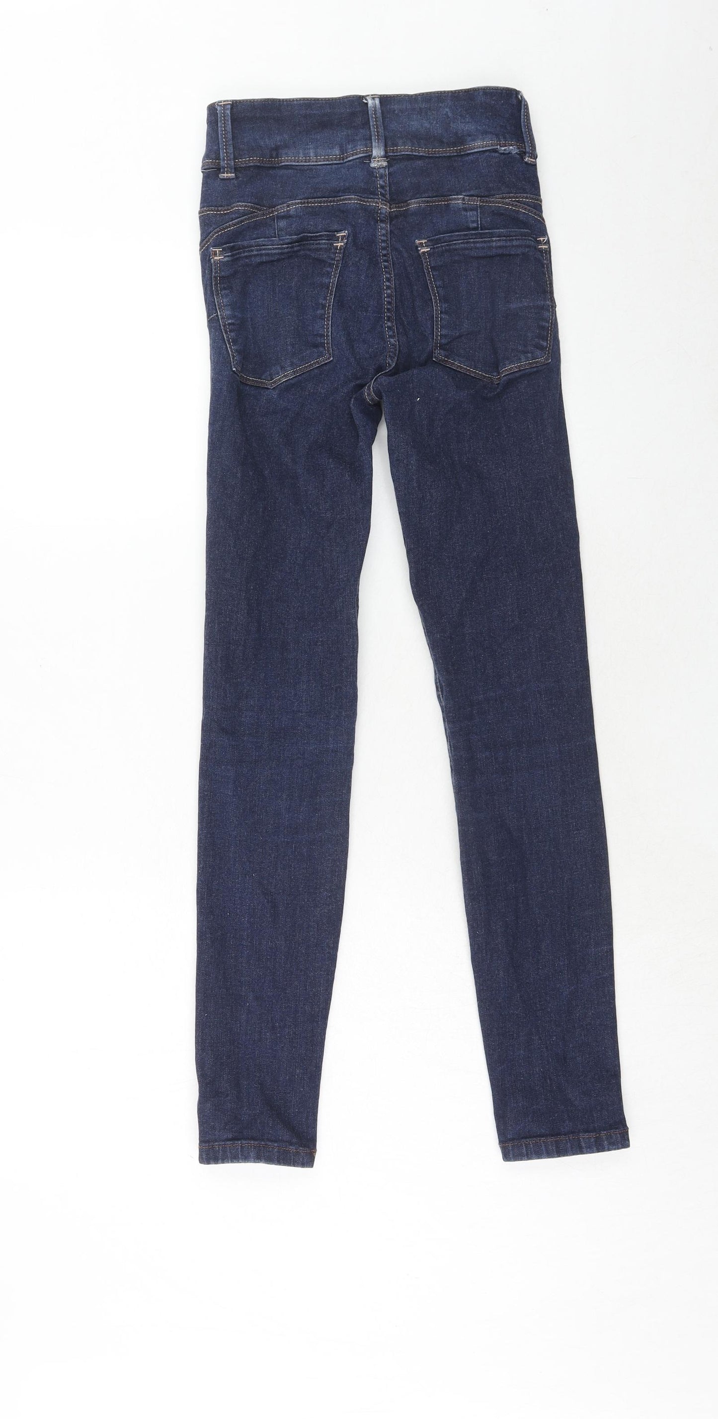 NEXT Womens Blue Cotton Skinny Jeans Size 6 Regular Zip