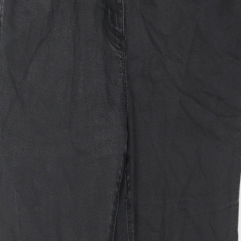Wallis Womens Grey Cotton Skinny Jeans Size 14 Regular Zip