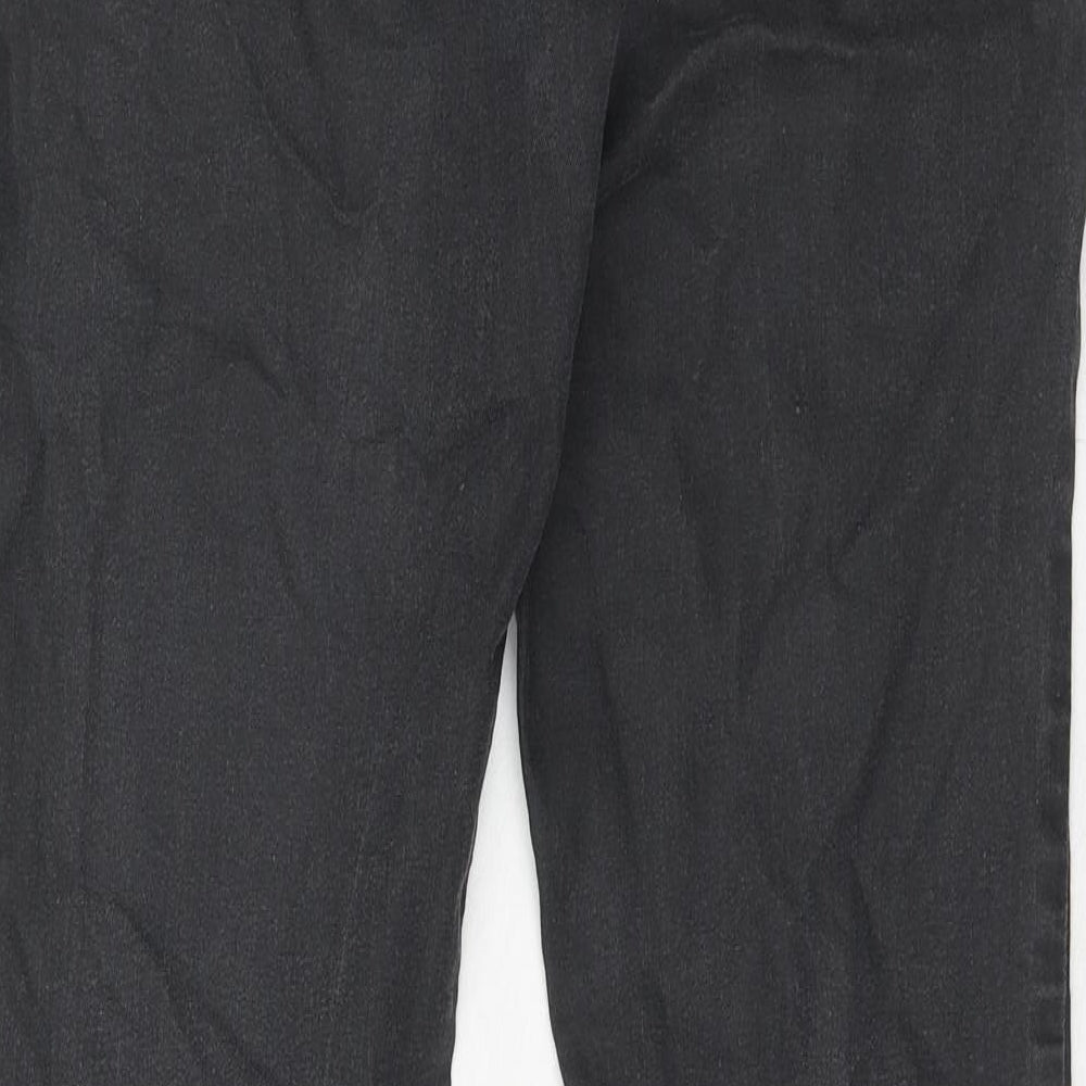 Wallis Womens Grey Cotton Skinny Jeans Size 14 Regular Zip