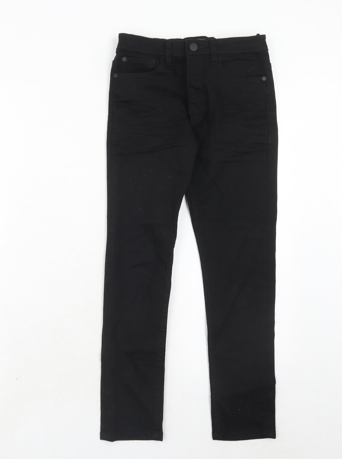 NEXT Boys Black Cotton Straight Jeans Size 10 Years Regular Zip
