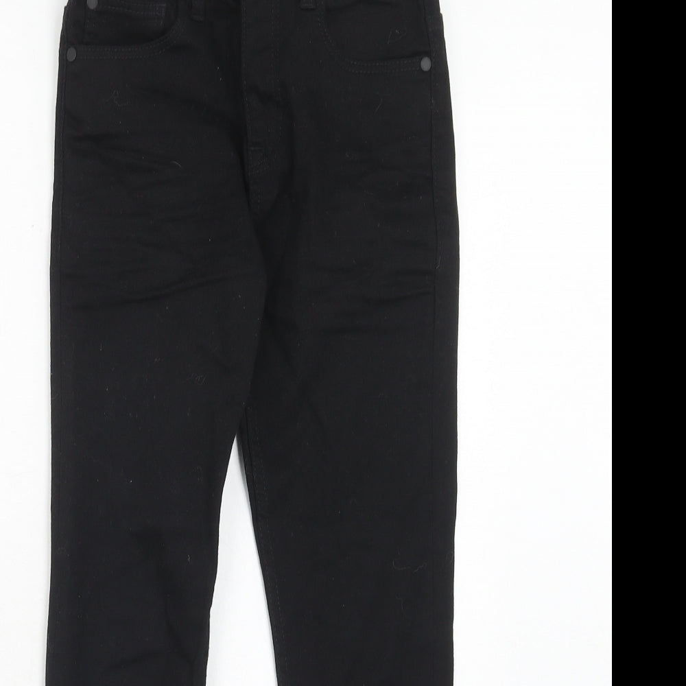 NEXT Boys Black Cotton Straight Jeans Size 10 Years Regular Zip