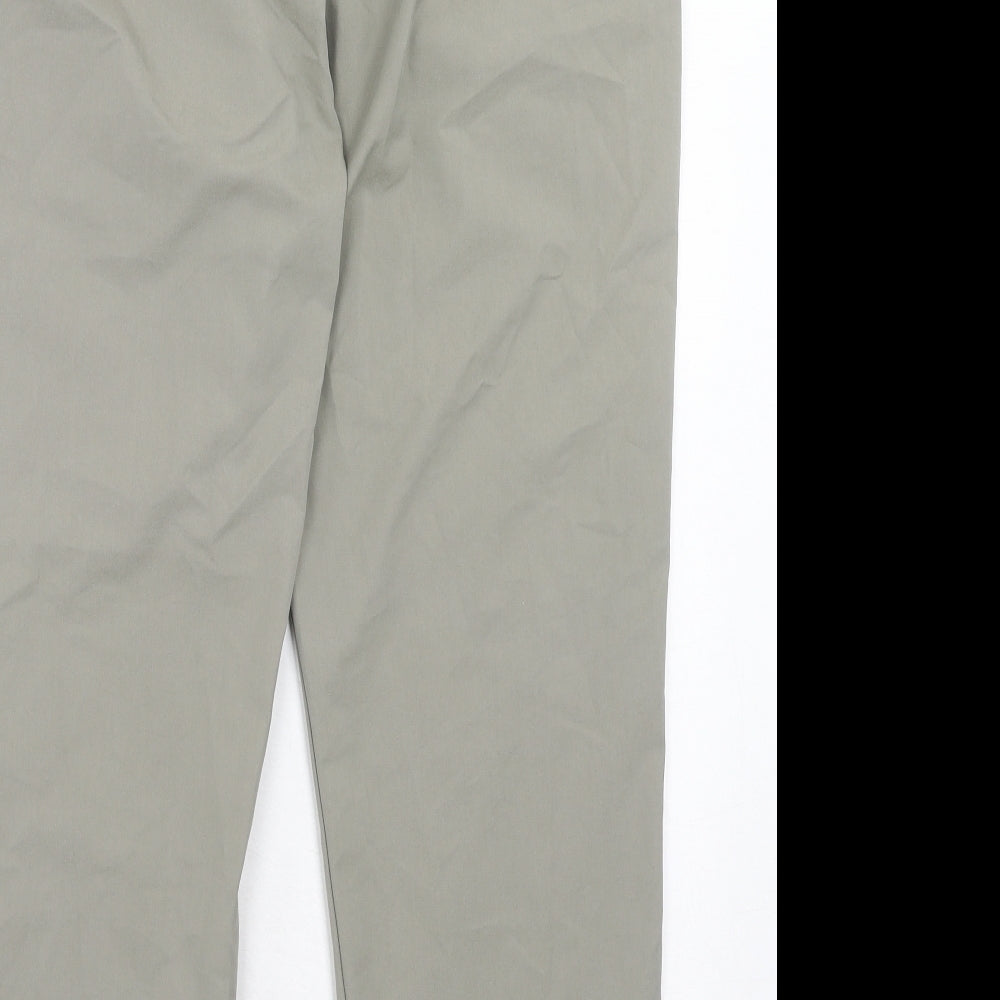 Marks and Spencer Womens Beige Cotton Chino Trousers Size 14 Regular Hook & Eye