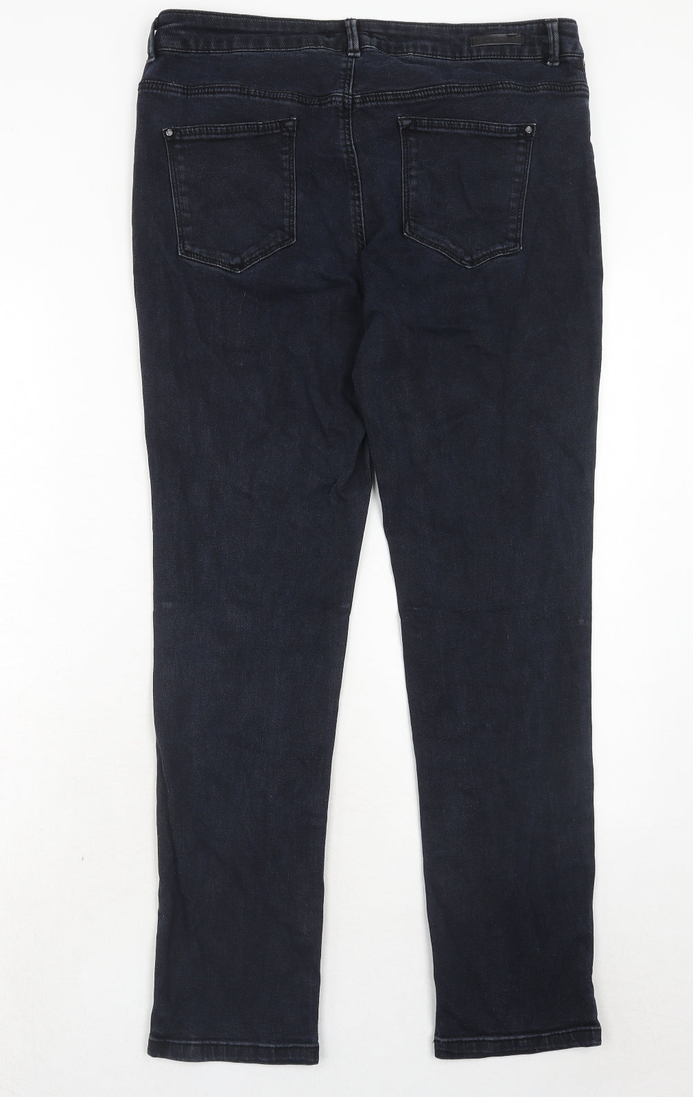 Blue 73 Womens Blue Cotton Straight Jeans Size 16 Regular Zip