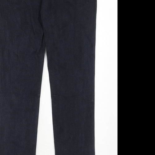 Blue 73 Womens Blue Cotton Straight Jeans Size 16 Regular Zip