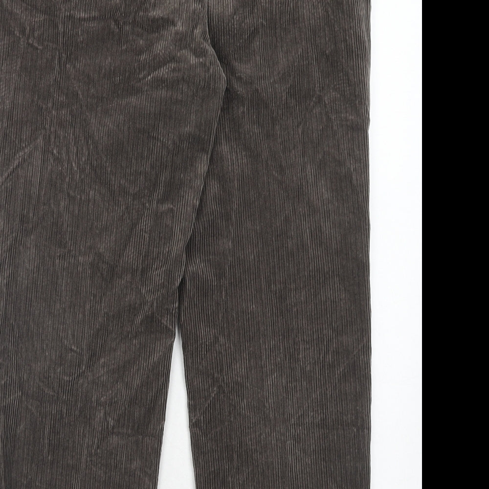 Marks and Spencer Mens Brown Cotton Trousers Size 36 in L29 in Regular Zip