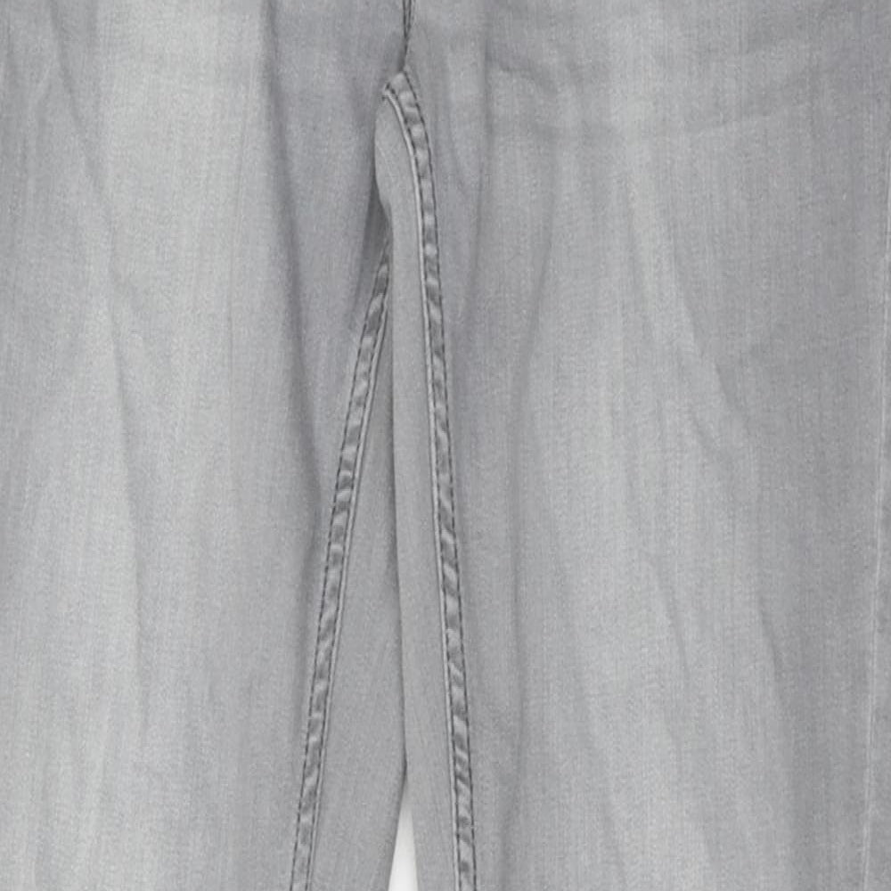 NEXT Womens Grey Cotton Skinny Jeans Size 12 Regular Zip
