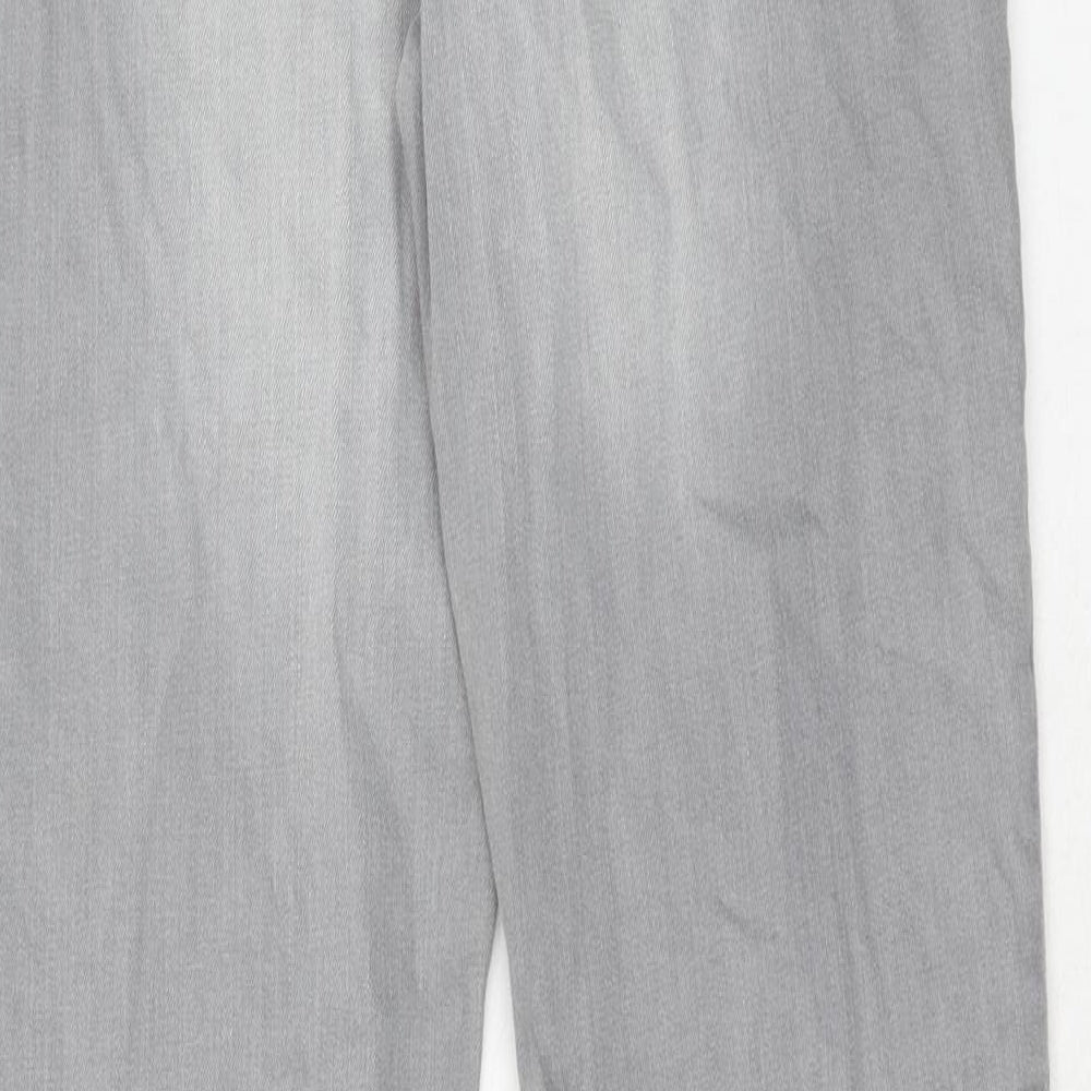 NEXT Womens Grey Cotton Skinny Jeans Size 12 Regular Zip