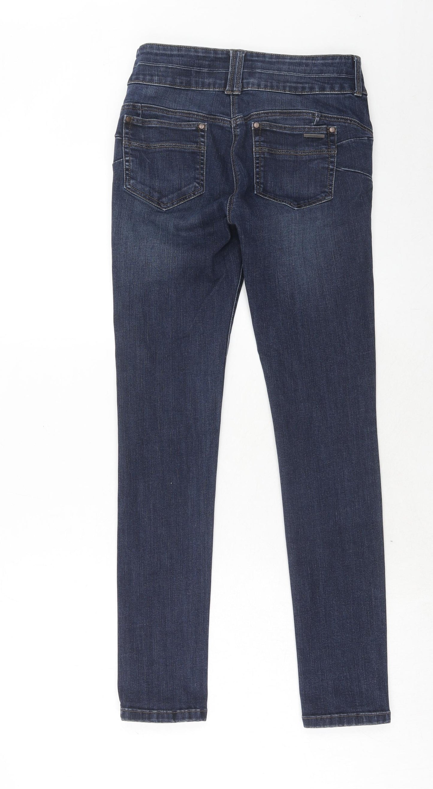 Jasper Conran Womens Blue Cotton Skinny Jeans Size 8 Regular Zip