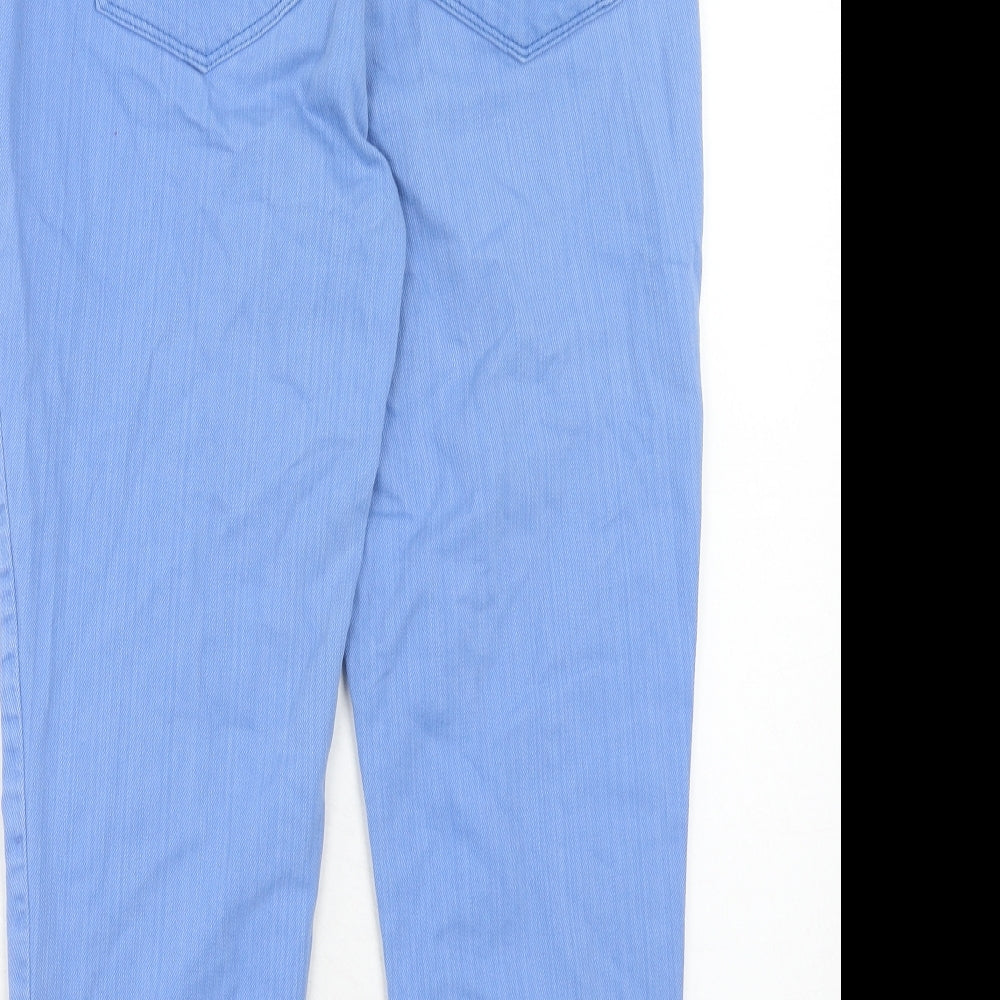 BHS Womens Blue Cotton Straight Jeans Size 12 Regular Zip