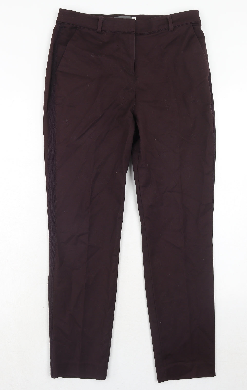 Mint Velvet Womens Purple Polyester Trousers Size 10 Regular Hook & Eye