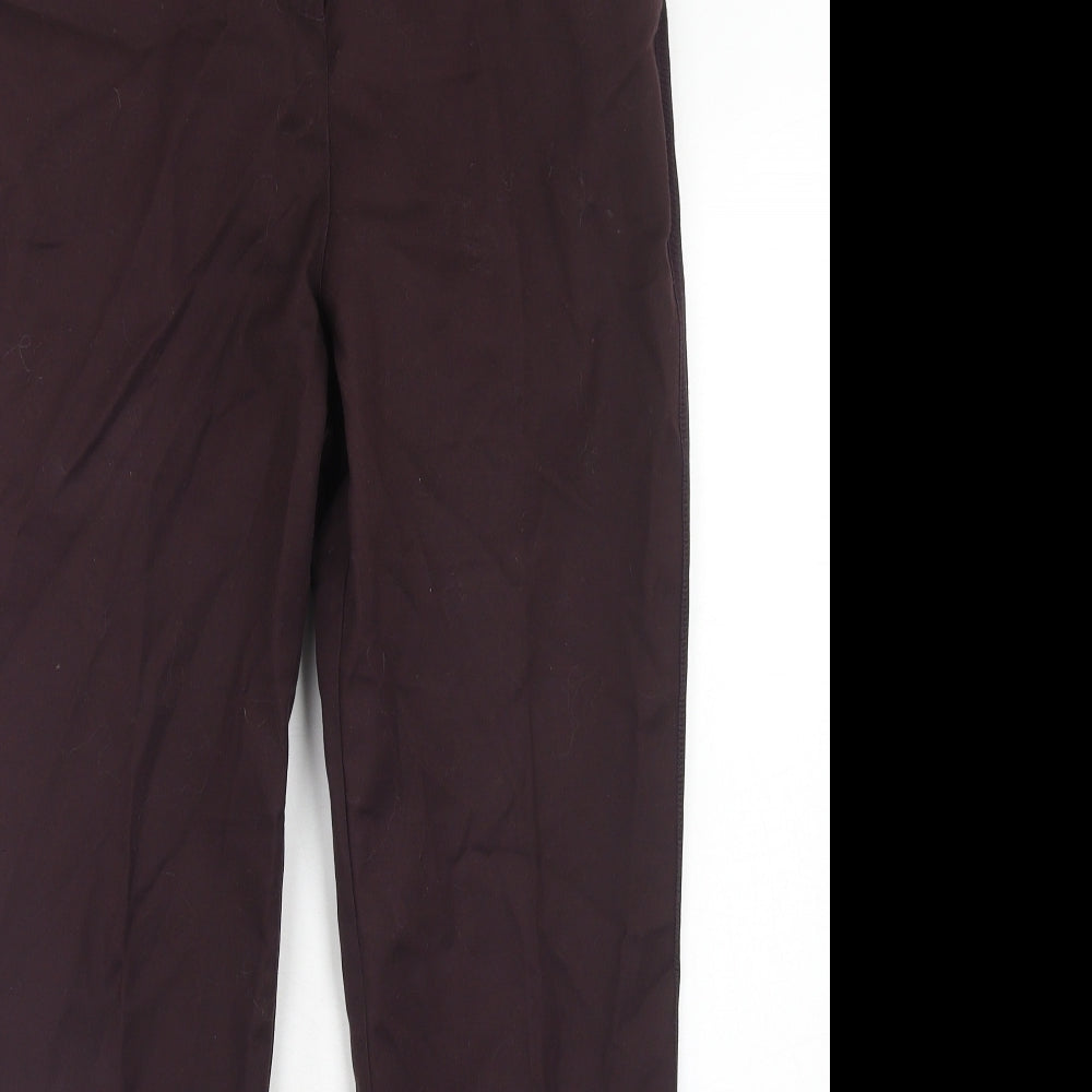 Mint Velvet Womens Purple Polyester Trousers Size 10 Regular Hook & Eye