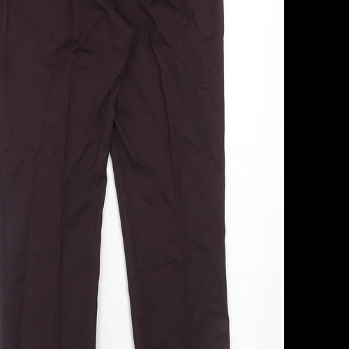 Mint Velvet Womens Purple Polyester Trousers Size 10 Regular Hook & Eye