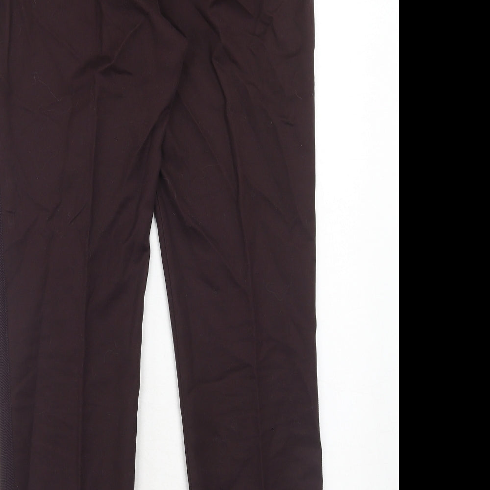 Mint Velvet Womens Purple Polyester Trousers Size 10 Regular Hook & Eye