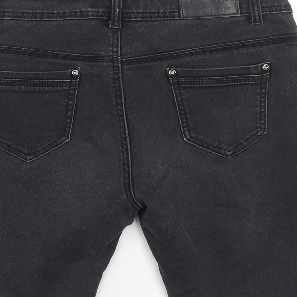 bs jeans Womens Black Cotton Chino Shorts Size 16 Regular Zip
