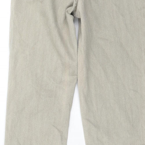 mamas & papas Womens Beige Cotton Straight Jeans Size 6 Regular Hook & Eye