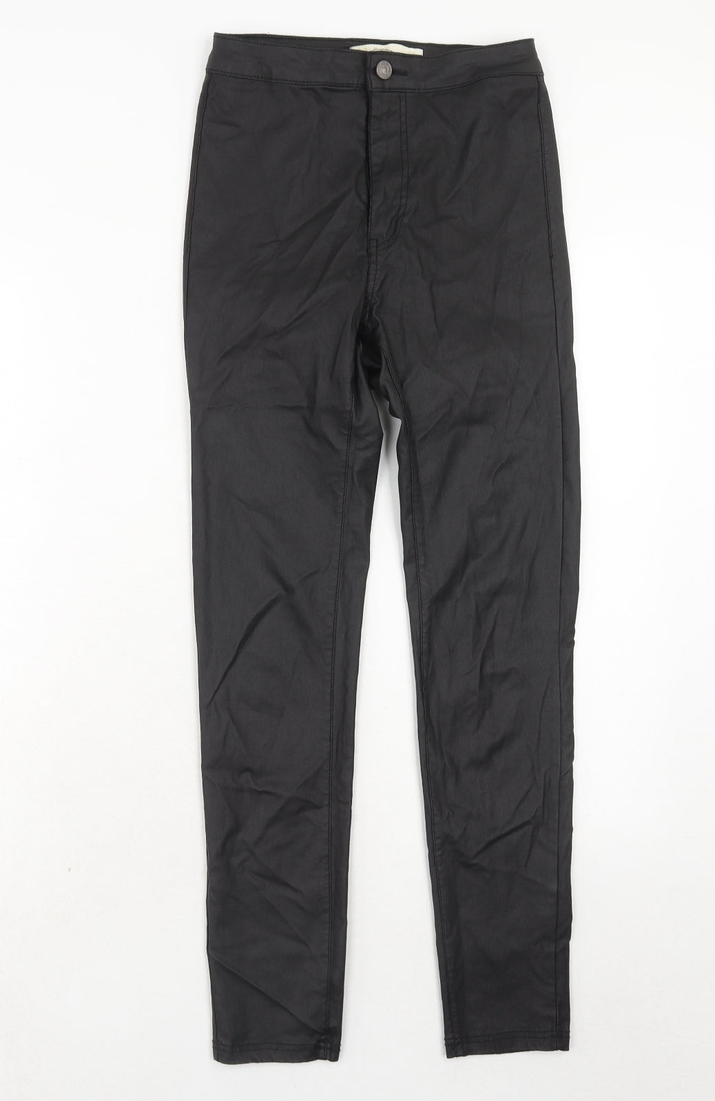 Gold SK Womens Black Cotton Trousers Size 8 Regular Zip