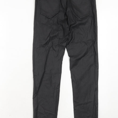 Gold SK Womens Black Cotton Trousers Size 8 Regular Zip