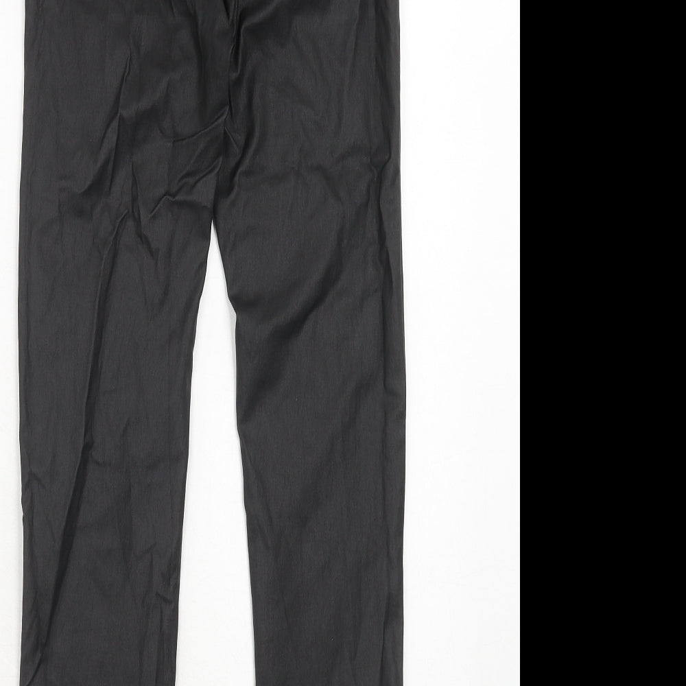 Gold SK Womens Black Cotton Trousers Size 8 Regular Zip