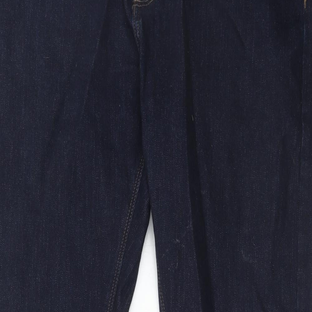 Marks and Spencer Mens Blue Cotton Skinny Jeans Size 36 in L33 in Slim Zip - Long Leg