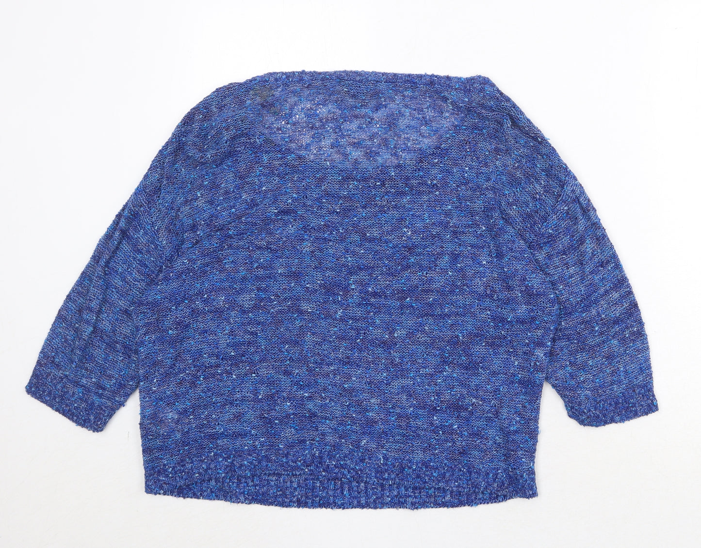 H&M Womens Blue Scoop Neck Acrylic Pullover Jumper Size S