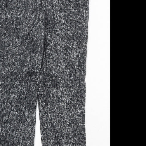 Marks and Spencer Womens Black Cotton Trousers Size 10 Regular Zip