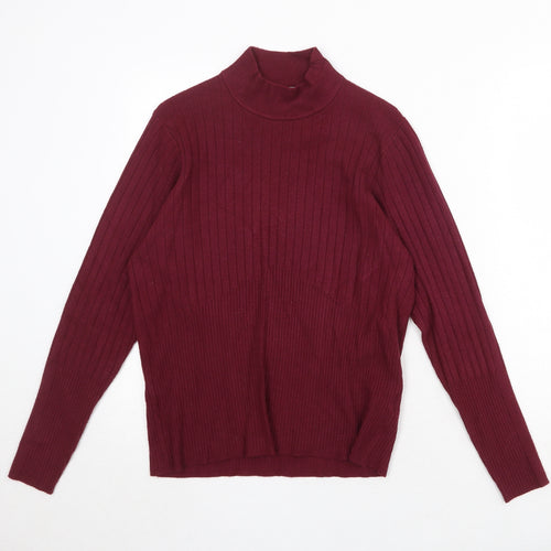 Per Una Womens Red High Neck Viscose Pullover Jumper Size 18