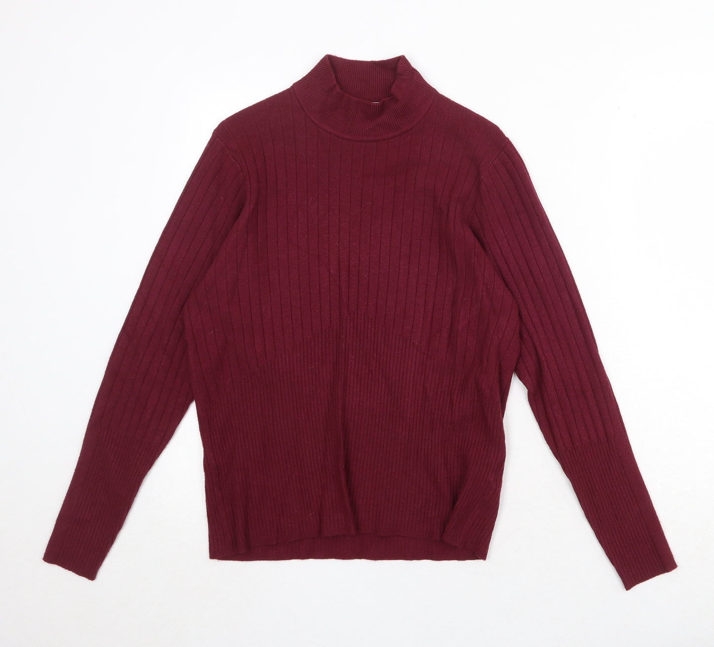 Per Una Womens Red High Neck Viscose Pullover Jumper Size 18