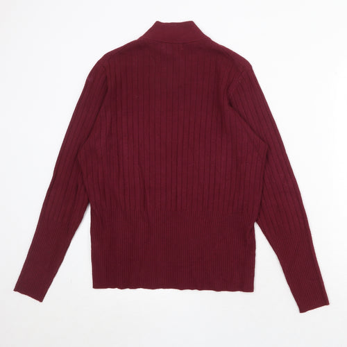 Per Una Womens Red High Neck Viscose Pullover Jumper Size 18