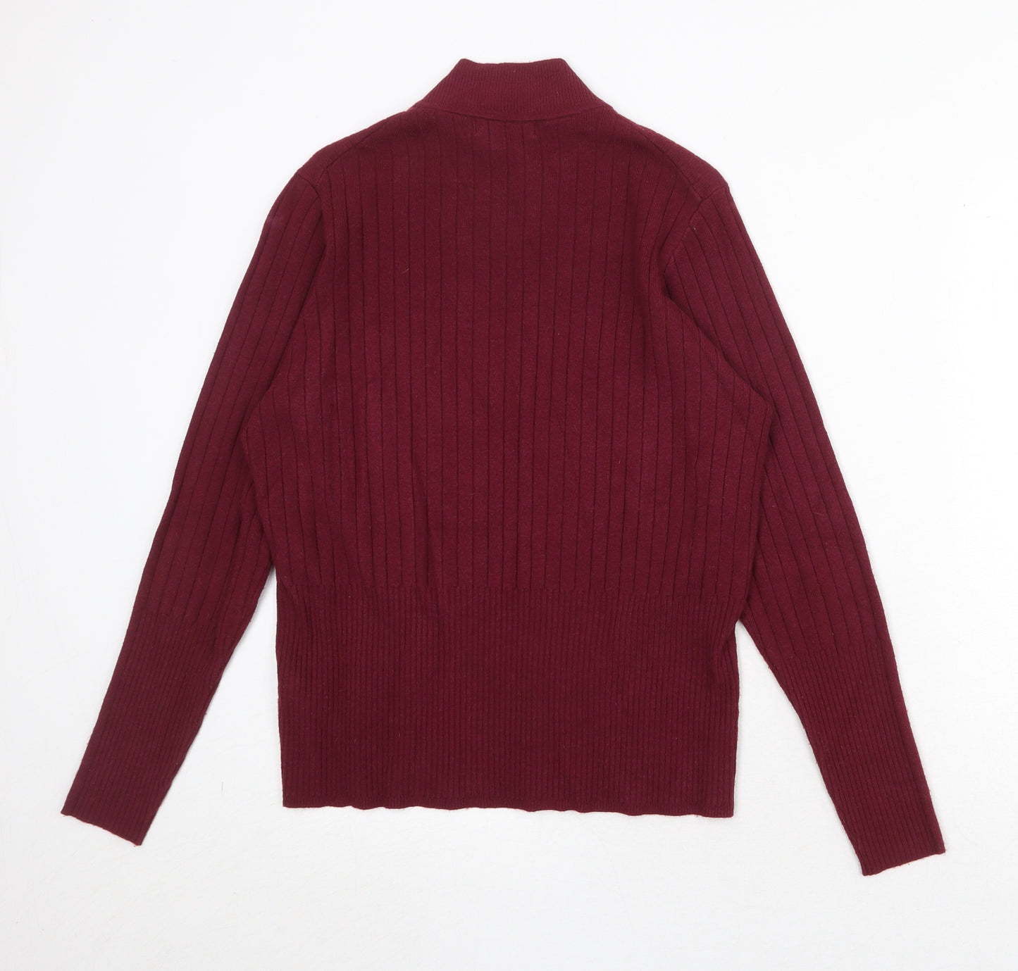Per Una Womens Red High Neck Viscose Pullover Jumper Size 18