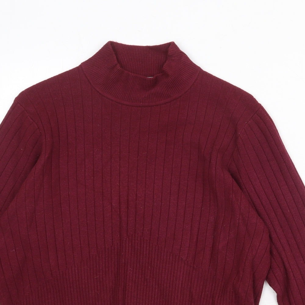 Per Una Womens Red High Neck Viscose Pullover Jumper Size 18