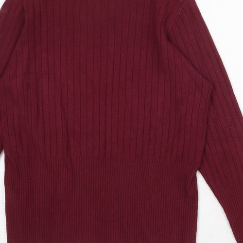 Per Una Womens Red High Neck Viscose Pullover Jumper Size 18