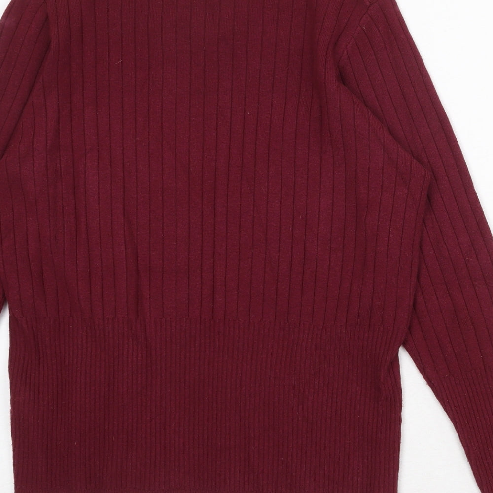 Per Una Womens Red High Neck Viscose Pullover Jumper Size 18